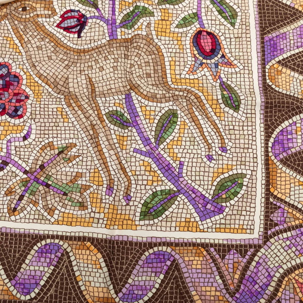 HERMES White Silk Scarf - Picture 5 of 7